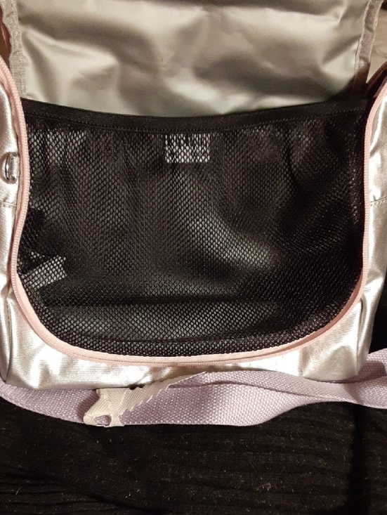NWT Kipling Kichilu Lunch Bag Silver Metallic with Pale Pink Trim - Picture 12 of 16
